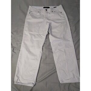 Calvin Klein Jeans Womens 14 Skinny Crop Stretch Denim Pants 5-Pocket Off-White